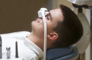 dental patient using nitrous oxide 